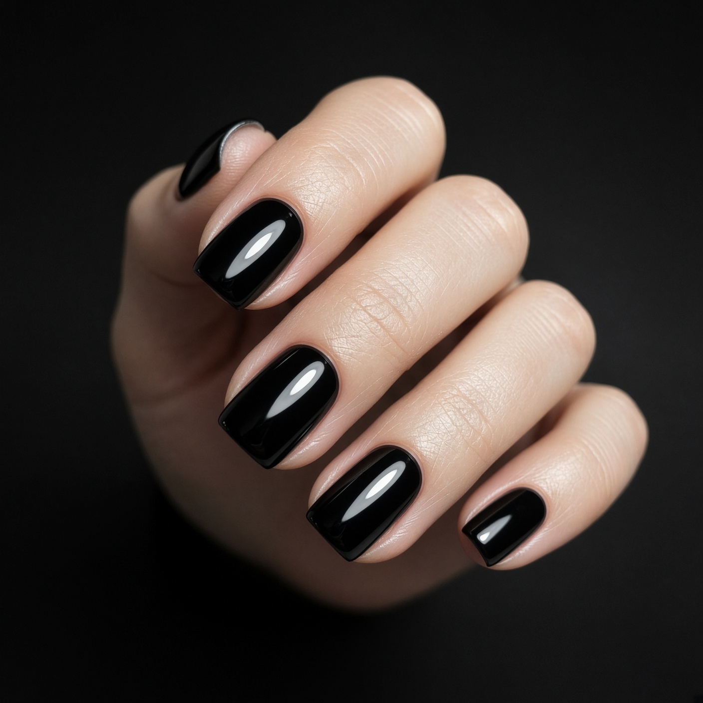 Black gel nail set