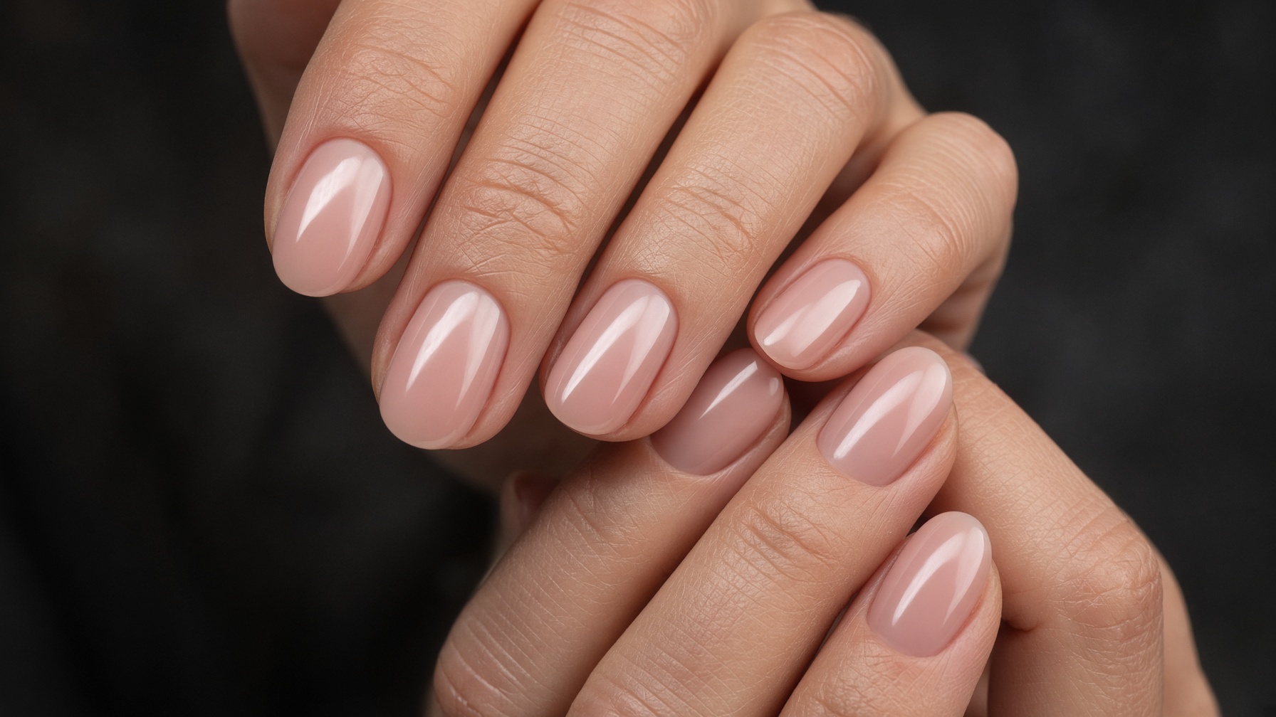 Nude almond manicure at Elite Nails & Spa in the Bronx